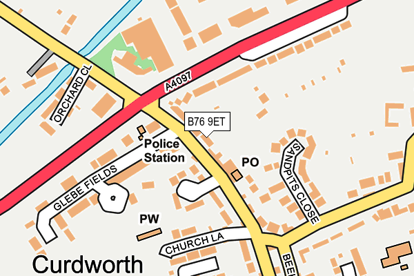 B76 9ET map - OS OpenMap – Local (Ordnance Survey)