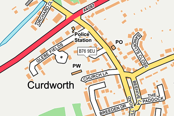 B76 9EU map - OS OpenMap – Local (Ordnance Survey)