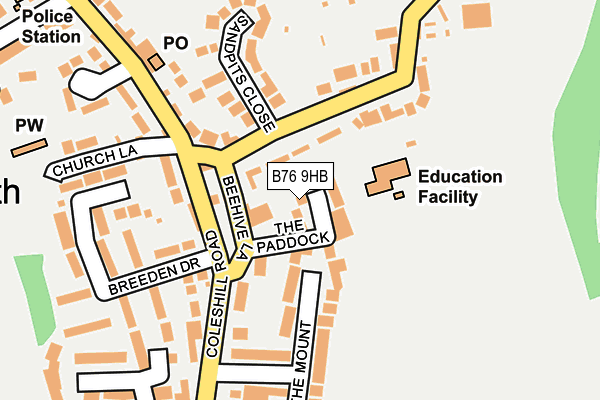 B76 9HB map - OS OpenMap – Local (Ordnance Survey)