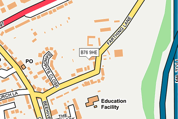 B76 9HE map - OS OpenMap – Local (Ordnance Survey)