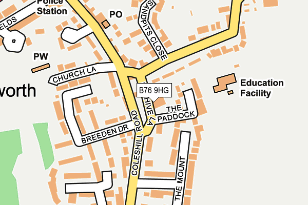 B76 9HG map - OS OpenMap – Local (Ordnance Survey)