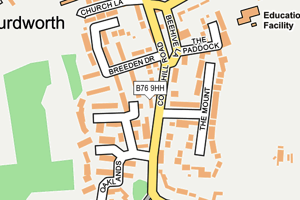 B76 9HH map - OS OpenMap – Local (Ordnance Survey)