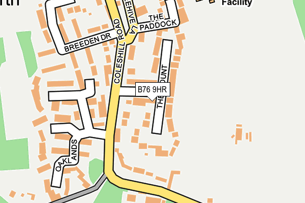 B76 9HR map - OS OpenMap – Local (Ordnance Survey)