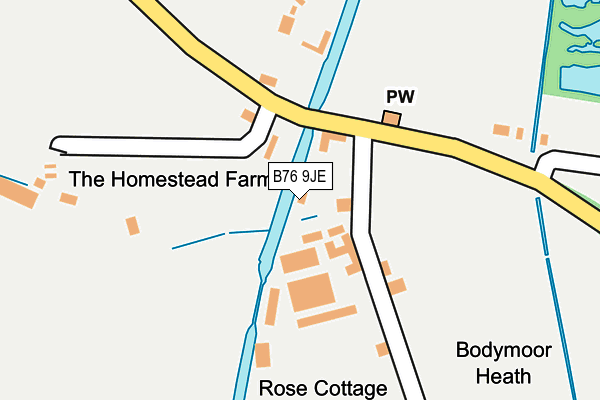 B76 9JE map - OS OpenMap – Local (Ordnance Survey)