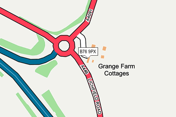 B76 9PX map - OS OpenMap – Local (Ordnance Survey)