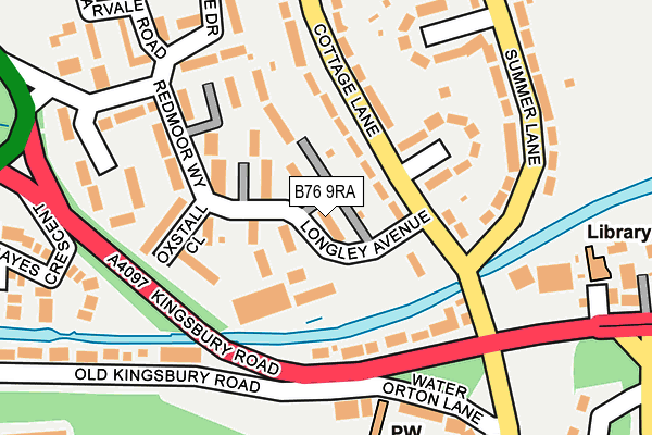 B76 9RA map - OS OpenMap – Local (Ordnance Survey)