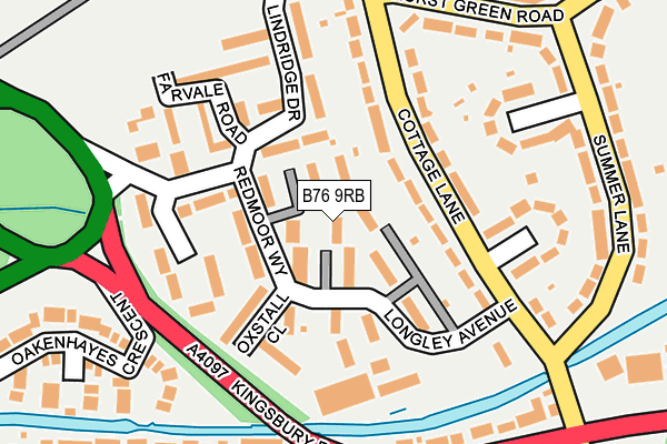 B76 9RB map - OS OpenMap – Local (Ordnance Survey)