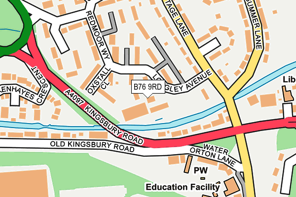 B76 9RD map - OS OpenMap – Local (Ordnance Survey)