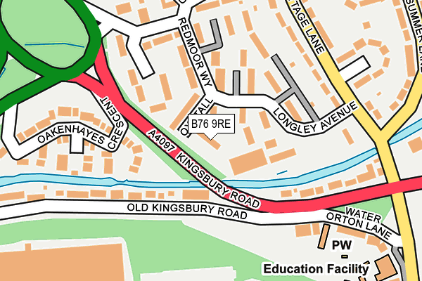 B76 9RE map - OS OpenMap – Local (Ordnance Survey)