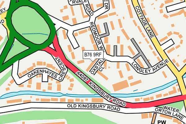 B76 9RF map - OS OpenMap – Local (Ordnance Survey)