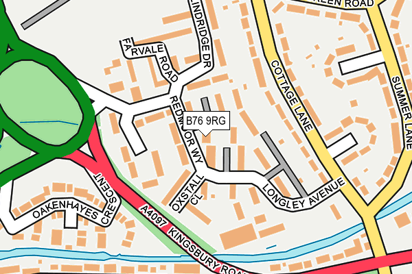 B76 9RG map - OS OpenMap – Local (Ordnance Survey)