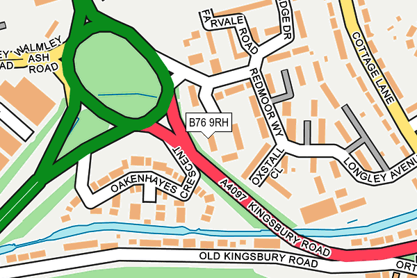 B76 9RH map - OS OpenMap – Local (Ordnance Survey)