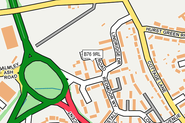 B76 9RL map - OS OpenMap – Local (Ordnance Survey)