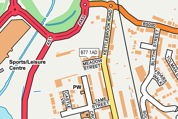 B77 1AD map - OS OpenMap – Local (Ordnance Survey)