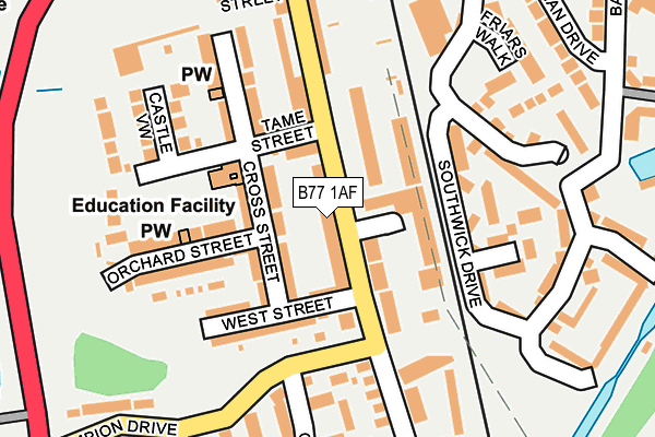 B77 1AF map - OS OpenMap – Local (Ordnance Survey)