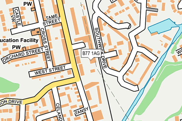 B77 1AG map - OS OpenMap – Local (Ordnance Survey)