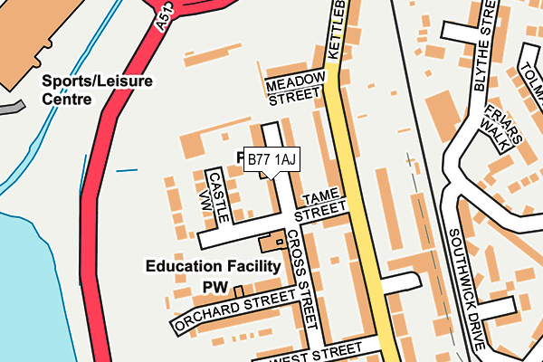 B77 1AJ map - OS OpenMap – Local (Ordnance Survey)