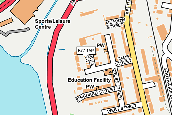 B77 1AP map - OS OpenMap – Local (Ordnance Survey)