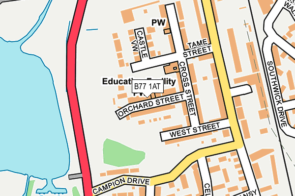 B77 1AT map - OS OpenMap – Local (Ordnance Survey)