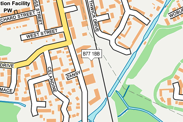 B77 1BB map - OS OpenMap – Local (Ordnance Survey)