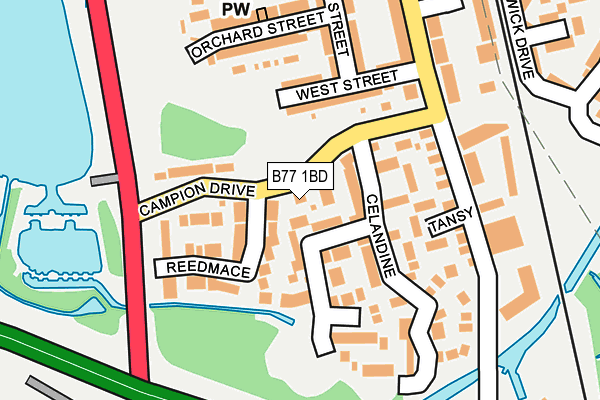 B77 1BD map - OS OpenMap – Local (Ordnance Survey)