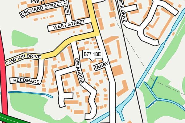 B77 1BE map - OS OpenMap – Local (Ordnance Survey)