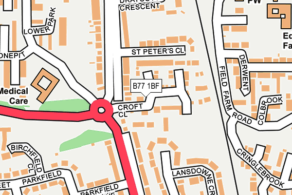 B77 1BF map - OS OpenMap – Local (Ordnance Survey)