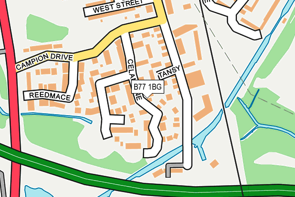 B77 1BG map - OS OpenMap – Local (Ordnance Survey)