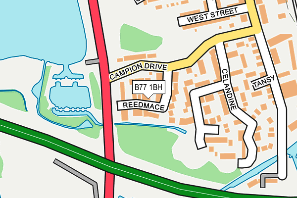 B77 1BH map - OS OpenMap – Local (Ordnance Survey)