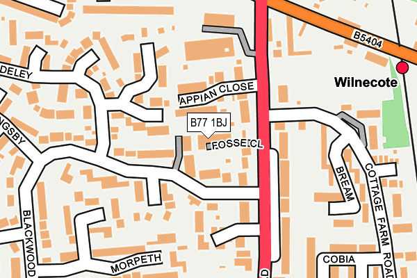 B77 1BJ map - OS OpenMap – Local (Ordnance Survey)