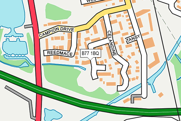 B77 1BQ map - OS OpenMap – Local (Ordnance Survey)