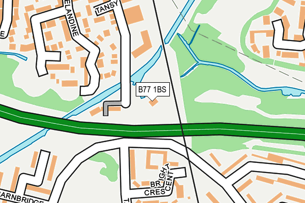 B77 1BS map - OS OpenMap – Local (Ordnance Survey)