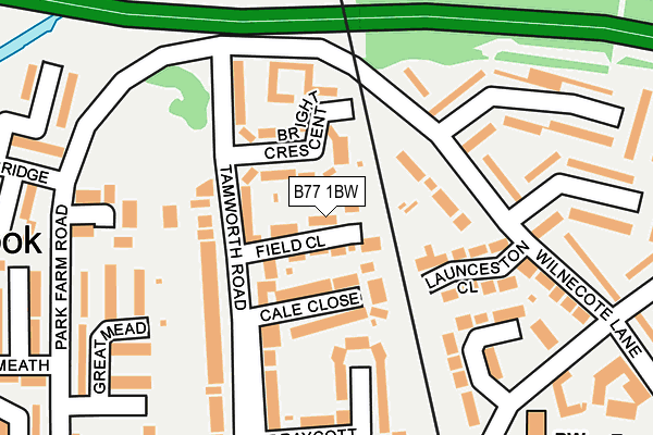 B77 1BW map - OS OpenMap – Local (Ordnance Survey)