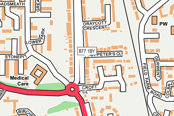 B77 1BY map - OS OpenMap – Local (Ordnance Survey)