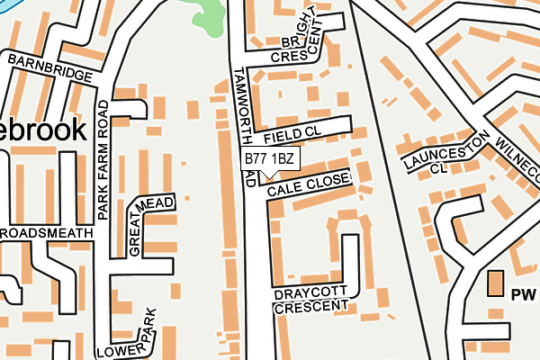 B77 1BZ map - OS OpenMap – Local (Ordnance Survey)