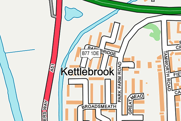 B77 1DE map - OS OpenMap – Local (Ordnance Survey)