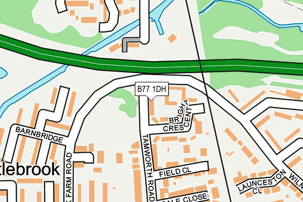 B77 1DH map - OS OpenMap – Local (Ordnance Survey)