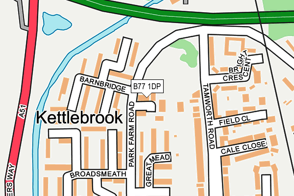 B77 1DP map - OS OpenMap – Local (Ordnance Survey)