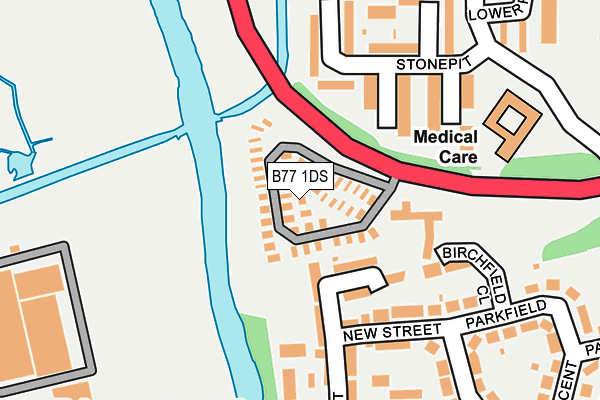 B77 1DS map - OS OpenMap – Local (Ordnance Survey)