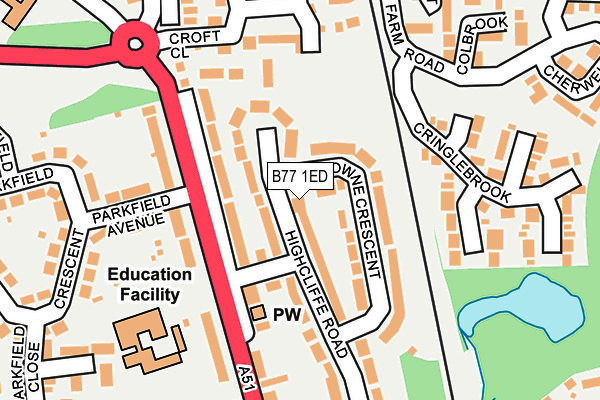 B77 1ED map - OS OpenMap – Local (Ordnance Survey)