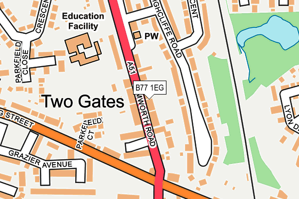 B77 1EG map - OS OpenMap – Local (Ordnance Survey)