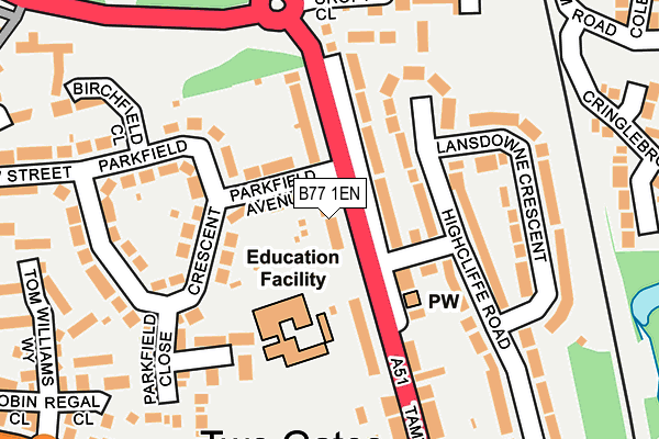 B77 1EN map - OS OpenMap – Local (Ordnance Survey)