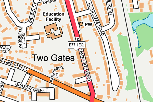 B77 1EQ map - OS OpenMap – Local (Ordnance Survey)