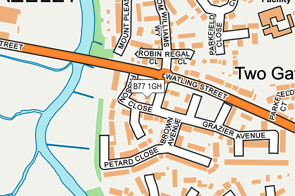 B77 1GH map - OS OpenMap – Local (Ordnance Survey)