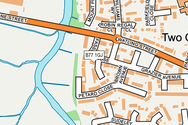 B77 1GJ map - OS OpenMap – Local (Ordnance Survey)