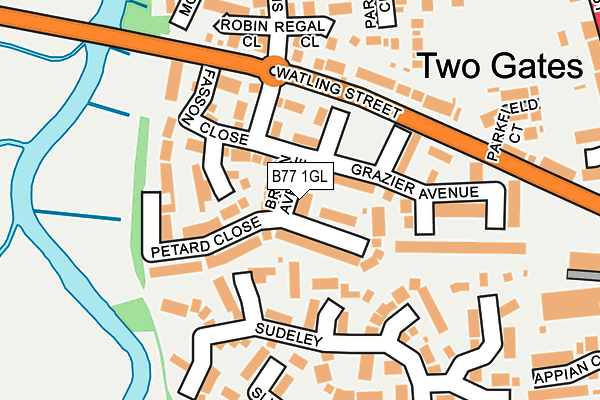 B77 1GL map - OS OpenMap – Local (Ordnance Survey)