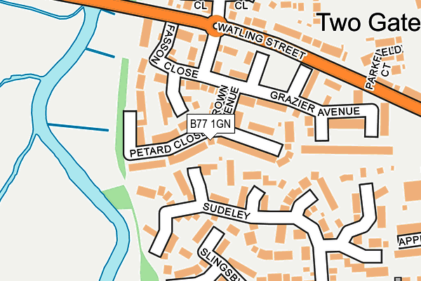 B77 1GN map - OS OpenMap – Local (Ordnance Survey)
