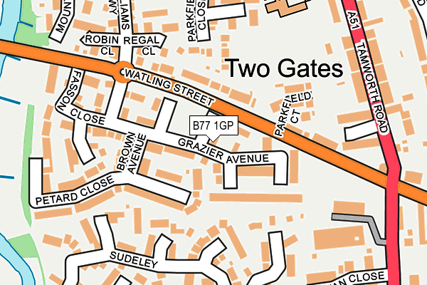 B77 1GP map - OS OpenMap – Local (Ordnance Survey)