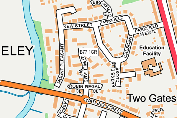 B77 1GR map - OS OpenMap – Local (Ordnance Survey)