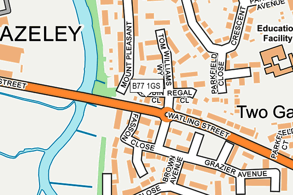 B77 1GS map - OS OpenMap – Local (Ordnance Survey)